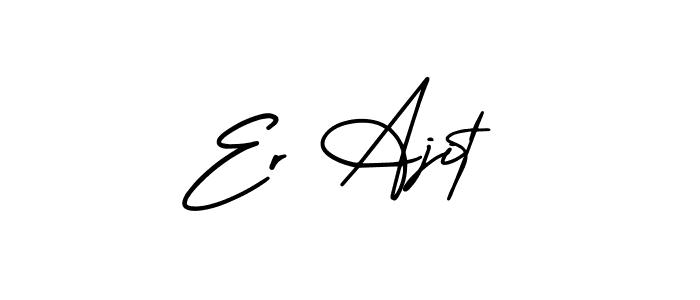 Use a signature maker to create a handwritten signature online. With this signature software, you can design (AmerikaSignatureDemo-Regular) your own signature for name Er Ajit. Er Ajit signature style 3 images and pictures png