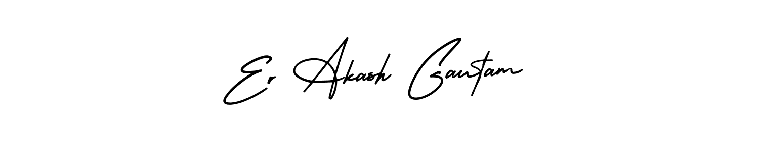Er Akash Gautam stylish signature style. Best Handwritten Sign (AmerikaSignatureDemo-Regular) for my name. Handwritten Signature Collection Ideas for my name Er Akash Gautam. Er Akash Gautam signature style 3 images and pictures png