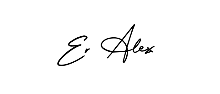 You should practise on your own different ways (AmerikaSignatureDemo-Regular) to write your name (Er Alex) in signature. don't let someone else do it for you. Er Alex signature style 3 images and pictures png