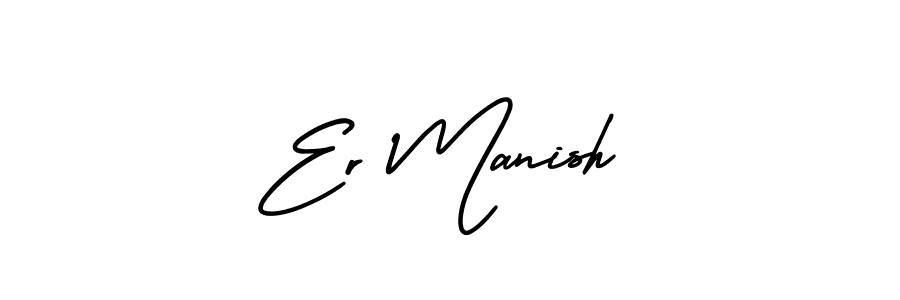 Er Manish stylish signature style. Best Handwritten Sign (AmerikaSignatureDemo-Regular) for my name. Handwritten Signature Collection Ideas for my name Er Manish. Er Manish signature style 3 images and pictures png