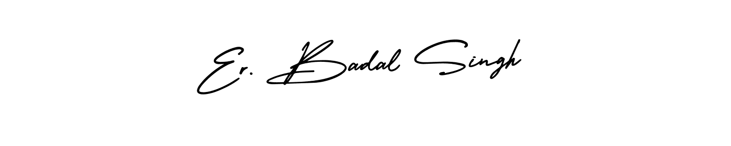 Use a signature maker to create a handwritten signature online. With this signature software, you can design (AmerikaSignatureDemo-Regular) your own signature for name Er. Badal Singh. Er. Badal Singh signature style 3 images and pictures png