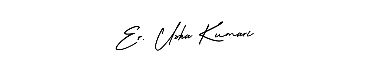 Er. Usha Kumari stylish signature style. Best Handwritten Sign (AmerikaSignatureDemo-Regular) for my name. Handwritten Signature Collection Ideas for my name Er. Usha Kumari. Er. Usha Kumari signature style 3 images and pictures png