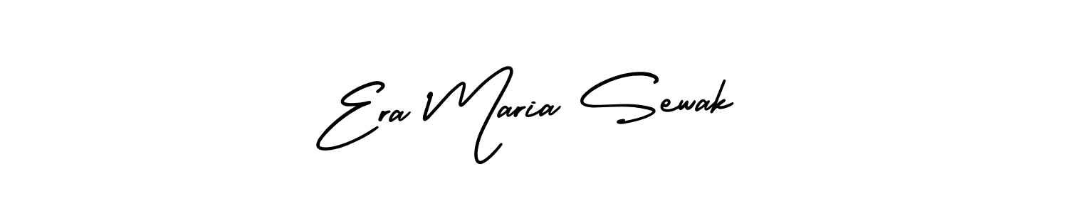 You should practise on your own different ways (AmerikaSignatureDemo-Regular) to write your name (Era Maria Sewak) in signature. don't let someone else do it for you. Era Maria Sewak signature style 3 images and pictures png