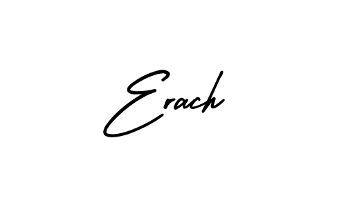 The best way (AmerikaSignatureDemo-Regular) to make a short signature is to pick only two or three words in your name. The name Erach include a total of six letters. For converting this name. Erach signature style 3 images and pictures png