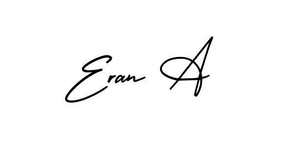 You should practise on your own different ways (AmerikaSignatureDemo-Regular) to write your name (Eran A) in signature. don't let someone else do it for you. Eran A signature style 3 images and pictures png