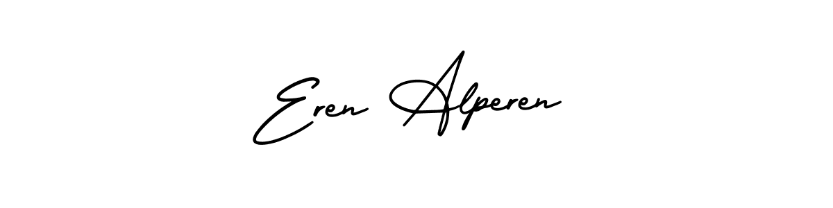 You should practise on your own different ways (AmerikaSignatureDemo-Regular) to write your name (Eren Alperen) in signature. don't let someone else do it for you. Eren Alperen signature style 3 images and pictures png