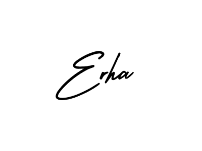 The best way (AmerikaSignatureDemo-Regular) to make a short signature is to pick only two or three words in your name. The name Erha include a total of six letters. For converting this name. Erha signature style 3 images and pictures png