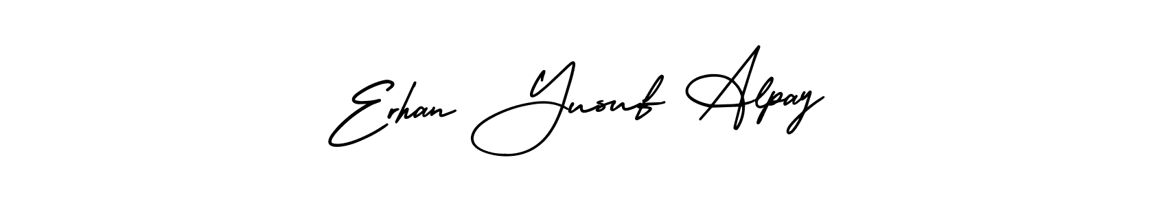 You should practise on your own different ways (AmerikaSignatureDemo-Regular) to write your name (Erhan Yusuf Alpay) in signature. don't let someone else do it for you. Erhan Yusuf Alpay signature style 3 images and pictures png