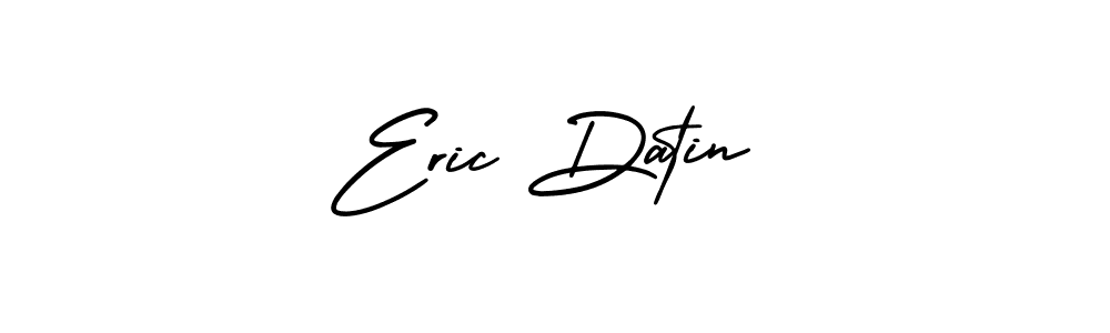 You should practise on your own different ways (AmerikaSignatureDemo-Regular) to write your name (Eric Datin) in signature. don't let someone else do it for you. Eric Datin signature style 3 images and pictures png