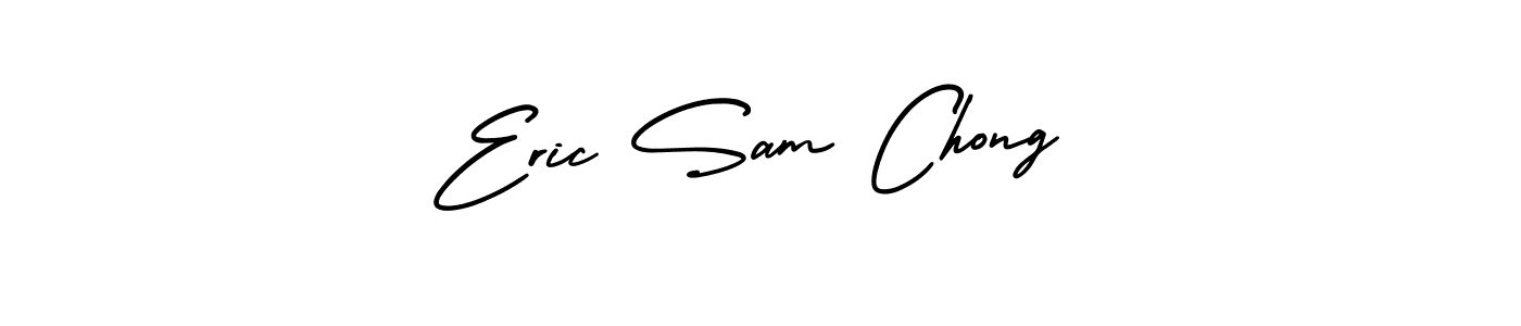 You should practise on your own different ways (AmerikaSignatureDemo-Regular) to write your name (Eric Sam Chong) in signature. don't let someone else do it for you. Eric Sam Chong signature style 3 images and pictures png
