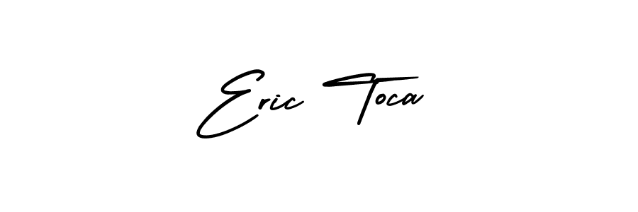 How to make Eric Toca name signature. Use AmerikaSignatureDemo-Regular style for creating short signs online. This is the latest handwritten sign. Eric Toca signature style 3 images and pictures png