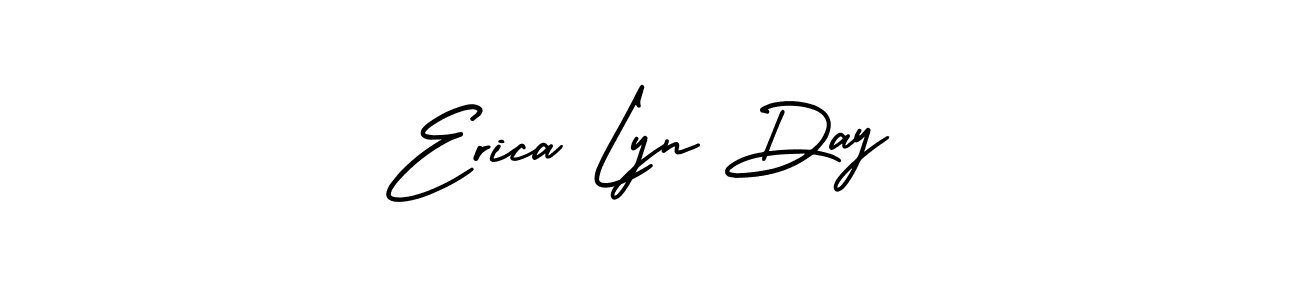You should practise on your own different ways (AmerikaSignatureDemo-Regular) to write your name (Erica Lyn Day) in signature. don't let someone else do it for you. Erica Lyn Day signature style 3 images and pictures png
