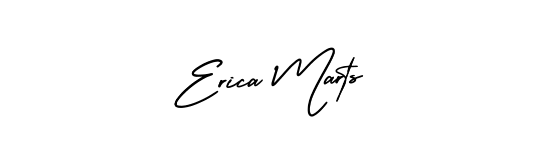 The best way (AmerikaSignatureDemo-Regular) to make a short signature is to pick only two or three words in your name. The name Erica Marts include a total of six letters. For converting this name. Erica Marts signature style 3 images and pictures png