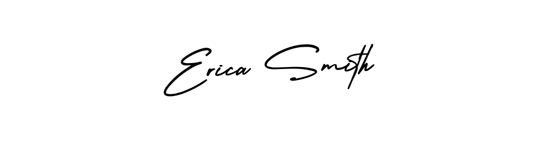 You should practise on your own different ways (AmerikaSignatureDemo-Regular) to write your name (Erica Smith) in signature. don't let someone else do it for you. Erica Smith signature style 3 images and pictures png