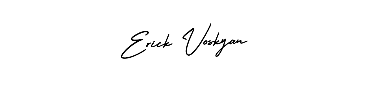 The best way (AmerikaSignatureDemo-Regular) to make a short signature is to pick only two or three words in your name. The name Erick Voskyan include a total of six letters. For converting this name. Erick Voskyan signature style 3 images and pictures png
