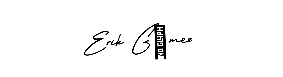 Erik Gómez stylish signature style. Best Handwritten Sign (AmerikaSignatureDemo-Regular) for my name. Handwritten Signature Collection Ideas for my name Erik Gómez. Erik Gómez signature style 3 images and pictures png