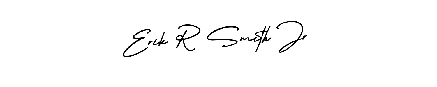 if you are searching for the best signature style for your name Erik R Smith Jr. so please give up your signature search. here we have designed multiple signature styles  using AmerikaSignatureDemo-Regular. Erik R Smith Jr signature style 3 images and pictures png