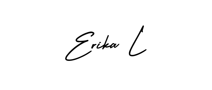 AmerikaSignatureDemo-Regular is a professional signature style that is perfect for those who want to add a touch of class to their signature. It is also a great choice for those who want to make their signature more unique. Get Erika L name to fancy signature for free. Erika L signature style 3 images and pictures png