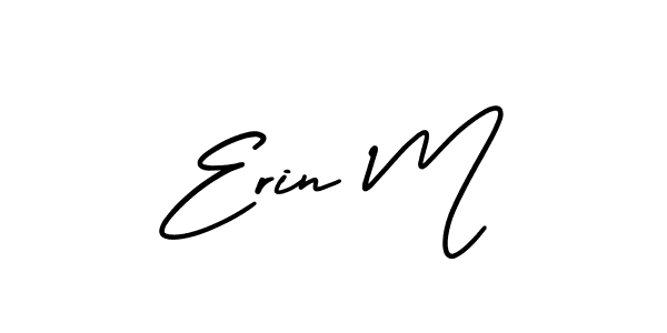 Make a beautiful signature design for name Erin M. With this signature (AmerikaSignatureDemo-Regular) style, you can create a handwritten signature for free. Erin M signature style 3 images and pictures png