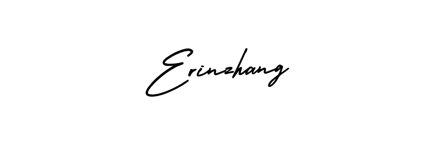 The best way (AmerikaSignatureDemo-Regular) to make a short signature is to pick only two or three words in your name. The name Erinzhang include a total of six letters. For converting this name. Erinzhang signature style 3 images and pictures png