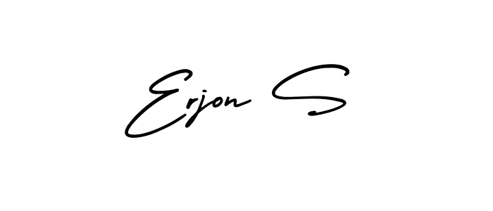 Design your own signature with our free online signature maker. With this signature software, you can create a handwritten (AmerikaSignatureDemo-Regular) signature for name Erjon S. Erjon S signature style 3 images and pictures png