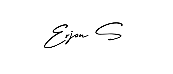 It looks lik you need a new signature style for name Erjon S. Design unique handwritten (AmerikaSignatureDemo-Regular) signature with our free signature maker in just a few clicks. Erjon S signature style 3 images and pictures png