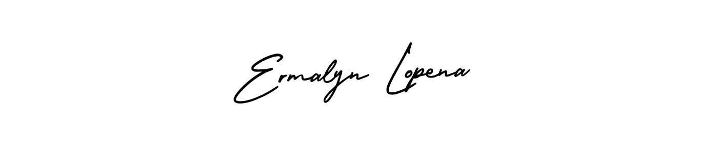 How to Draw Ermalyn Lopena signature style? AmerikaSignatureDemo-Regular is a latest design signature styles for name Ermalyn Lopena. Ermalyn Lopena signature style 3 images and pictures png