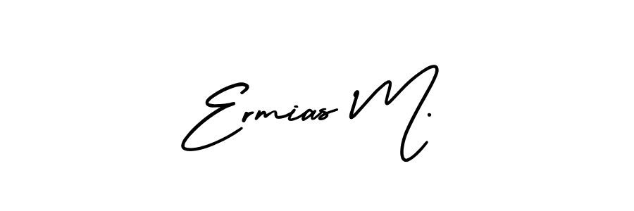 Make a beautiful signature design for name Ermias M.. With this signature (AmerikaSignatureDemo-Regular) style, you can create a handwritten signature for free. Ermias M. signature style 3 images and pictures png
