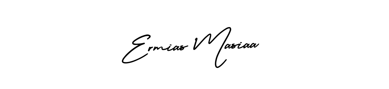 if you are searching for the best signature style for your name Ermias Masiaa. so please give up your signature search. here we have designed multiple signature styles  using AmerikaSignatureDemo-Regular. Ermias Masiaa signature style 3 images and pictures png