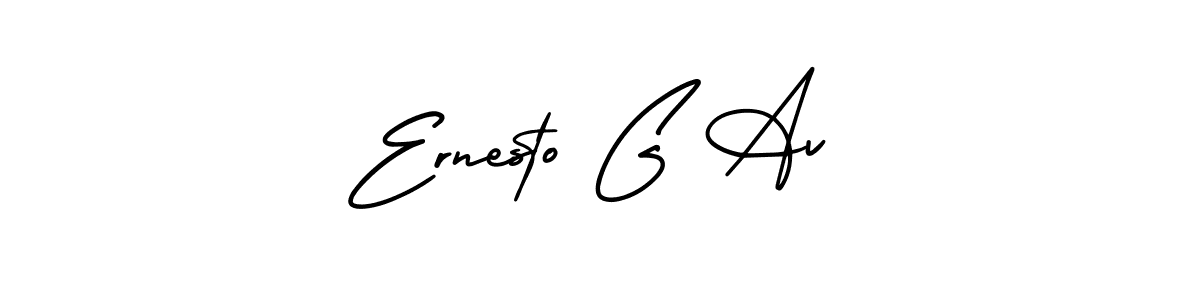The best way (AmerikaSignatureDemo-Regular) to make a short signature is to pick only two or three words in your name. The name Ernesto G Av include a total of six letters. For converting this name. Ernesto G Av signature style 3 images and pictures png