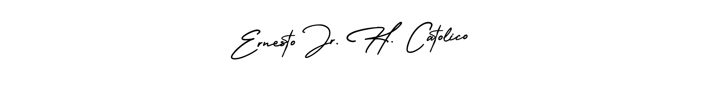 Design your own signature with our free online signature maker. With this signature software, you can create a handwritten (AmerikaSignatureDemo-Regular) signature for name Ernesto Jr. H. Catolico. Ernesto Jr. H. Catolico signature style 3 images and pictures png