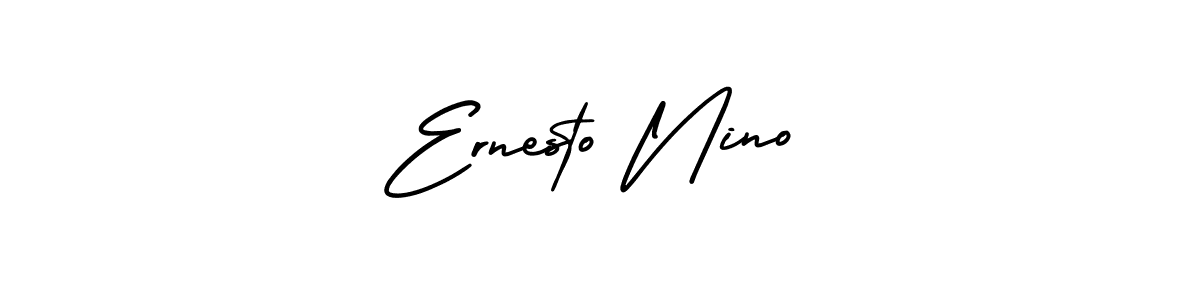 The best way (AmerikaSignatureDemo-Regular) to make a short signature is to pick only two or three words in your name. The name Ernesto Nino include a total of six letters. For converting this name. Ernesto Nino signature style 3 images and pictures png