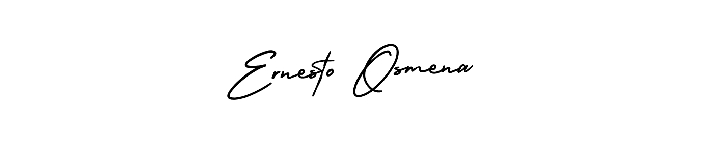 This is the best signature style for the Ernesto Osmena name. Also you like these signature font (AmerikaSignatureDemo-Regular). Mix name signature. Ernesto Osmena signature style 3 images and pictures png