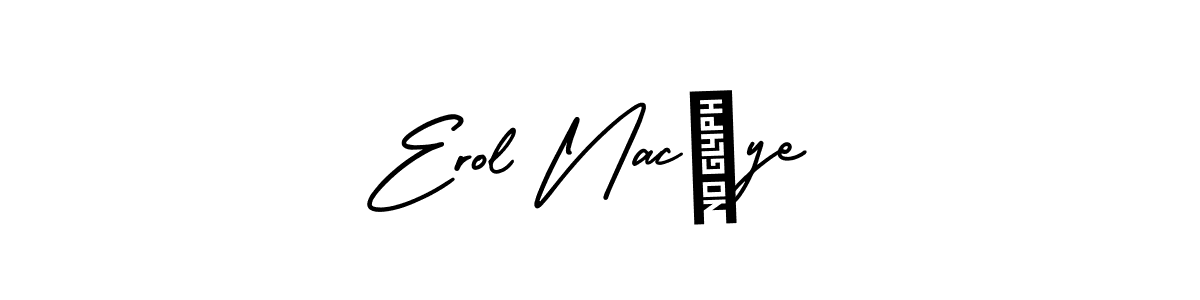 The best way (AmerikaSignatureDemo-Regular) to make a short signature is to pick only two or three words in your name. The name Erol Nacİye include a total of six letters. For converting this name. Erol Nacİye signature style 3 images and pictures png