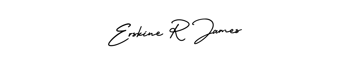 The best way (AmerikaSignatureDemo-Regular) to make a short signature is to pick only two or three words in your name. The name Erskine R James include a total of six letters. For converting this name. Erskine R James signature style 3 images and pictures png