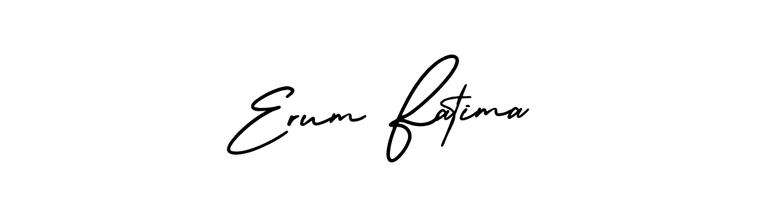 How to make Erum Fatima name signature. Use AmerikaSignatureDemo-Regular style for creating short signs online. This is the latest handwritten sign. Erum Fatima signature style 3 images and pictures png