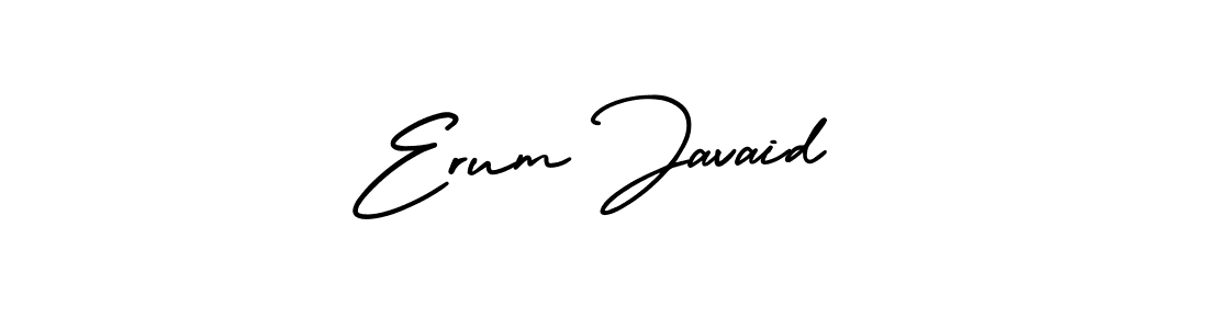 You should practise on your own different ways (AmerikaSignatureDemo-Regular) to write your name (Erum Javaid) in signature. don't let someone else do it for you. Erum Javaid signature style 3 images and pictures png