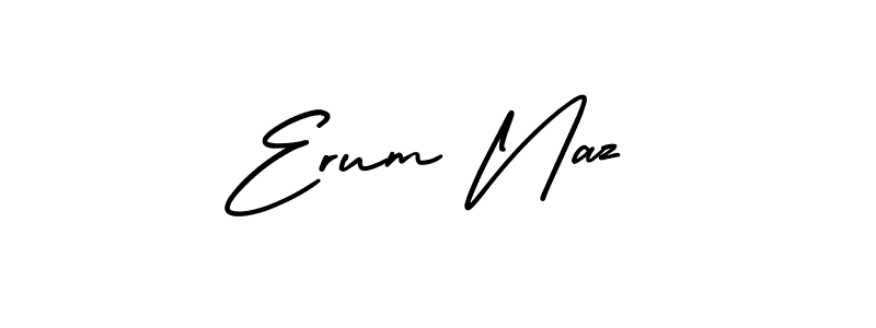 You should practise on your own different ways (AmerikaSignatureDemo-Regular) to write your name (Erum Naz) in signature. don't let someone else do it for you. Erum Naz signature style 3 images and pictures png