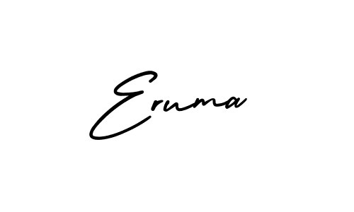 How to make Eruma name signature. Use AmerikaSignatureDemo-Regular style for creating short signs online. This is the latest handwritten sign. Eruma signature style 3 images and pictures png