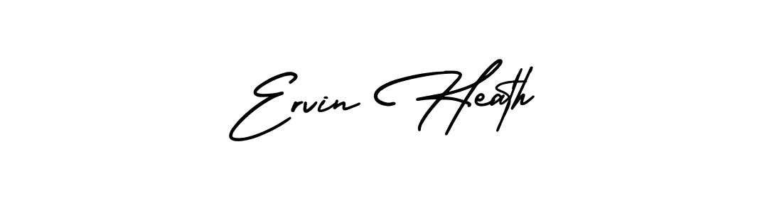The best way (AmerikaSignatureDemo-Regular) to make a short signature is to pick only two or three words in your name. The name Ervin Heath include a total of six letters. For converting this name. Ervin Heath signature style 3 images and pictures png