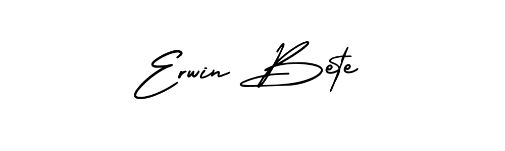 Erwin Bete stylish signature style. Best Handwritten Sign (AmerikaSignatureDemo-Regular) for my name. Handwritten Signature Collection Ideas for my name Erwin Bete. Erwin Bete signature style 3 images and pictures png