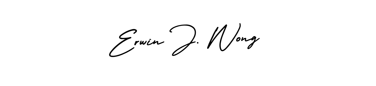 Also You can easily find your signature by using the search form. We will create Erwin J. Wong name handwritten signature images for you free of cost using AmerikaSignatureDemo-Regular sign style. Erwin J. Wong signature style 3 images and pictures png