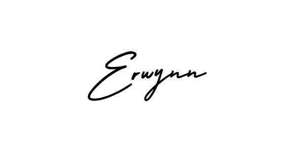 Use a signature maker to create a handwritten signature online. With this signature software, you can design (AmerikaSignatureDemo-Regular) your own signature for name Erwynn. Erwynn signature style 3 images and pictures png