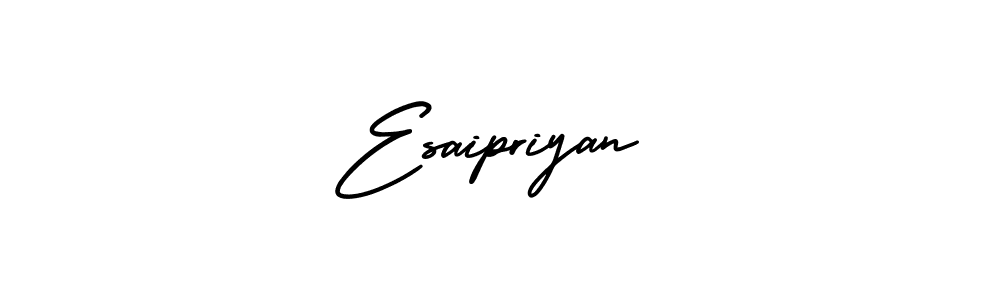 The best way (AmerikaSignatureDemo-Regular) to make a short signature is to pick only two or three words in your name. The name Esaipriyan include a total of six letters. For converting this name. Esaipriyan signature style 3 images and pictures png