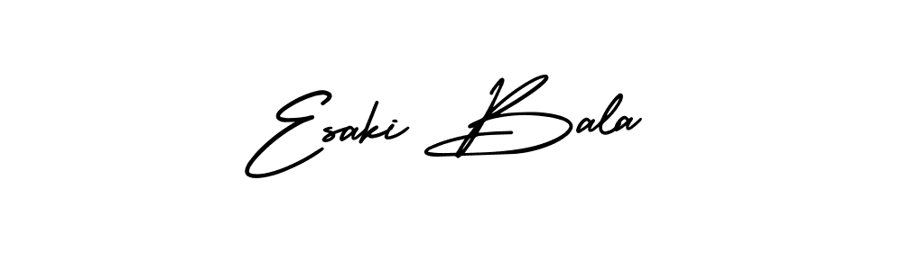 You should practise on your own different ways (AmerikaSignatureDemo-Regular) to write your name (Esaki Bala) in signature. don't let someone else do it for you. Esaki Bala signature style 3 images and pictures png