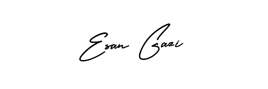 How to Draw Esan Gazi signature style? AmerikaSignatureDemo-Regular is a latest design signature styles for name Esan Gazi. Esan Gazi signature style 3 images and pictures png