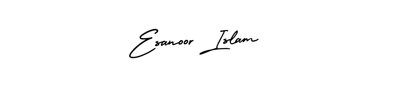 You should practise on your own different ways (AmerikaSignatureDemo-Regular) to write your name (Esanoor Islam) in signature. don't let someone else do it for you. Esanoor Islam signature style 3 images and pictures png