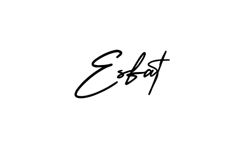 How to make Esfat name signature. Use AmerikaSignatureDemo-Regular style for creating short signs online. This is the latest handwritten sign. Esfat signature style 3 images and pictures png