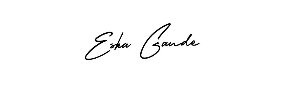 This is the best signature style for the Esha Gaude name. Also you like these signature font (AmerikaSignatureDemo-Regular). Mix name signature. Esha Gaude signature style 3 images and pictures png