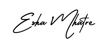 Discover how Esha Mhatre looks in an executive cursive font (AmerikaSignatureDemo-Regular). Perfect for legal documents, invoices, and certificates. Esha Mhatre signature style 3 images and pictures png